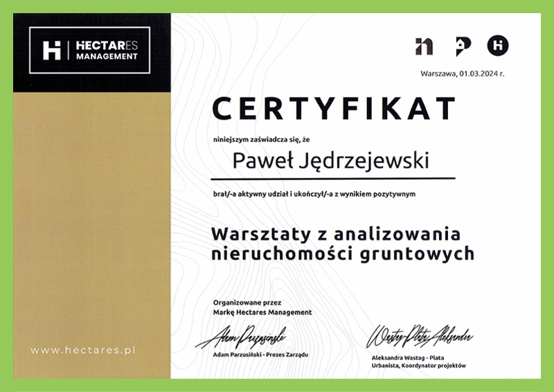 Analizowanie nieruchomości gruntowych Paweł Jędrzejewski