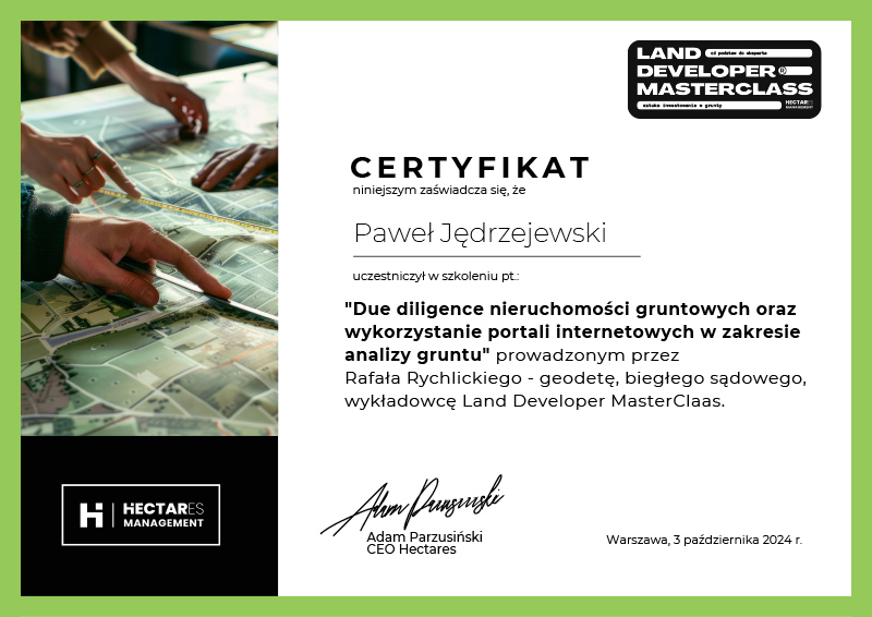 Due diligence nieruchomości gruntowych Paweł Jędrzejewski