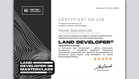 Paweł Jędrzejewski Land Developer na 5 gwiazdek