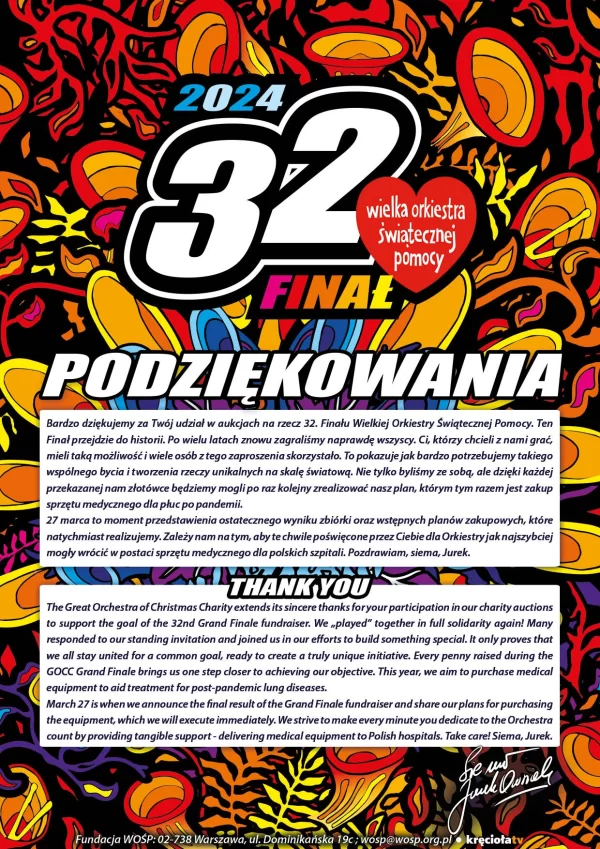Podziękowanie WOŚP